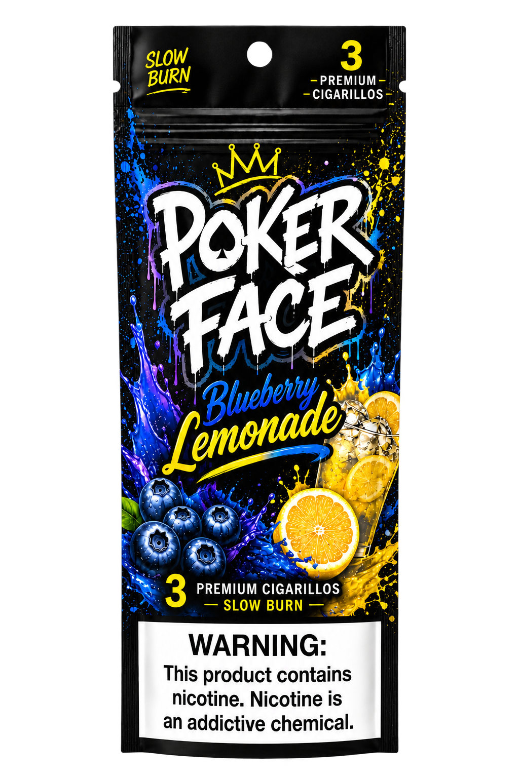 Poker Face Blueberry Lemonade cigarillo pouch